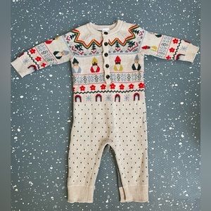 Hanna Andersson Holiday Gnomes sweater romper